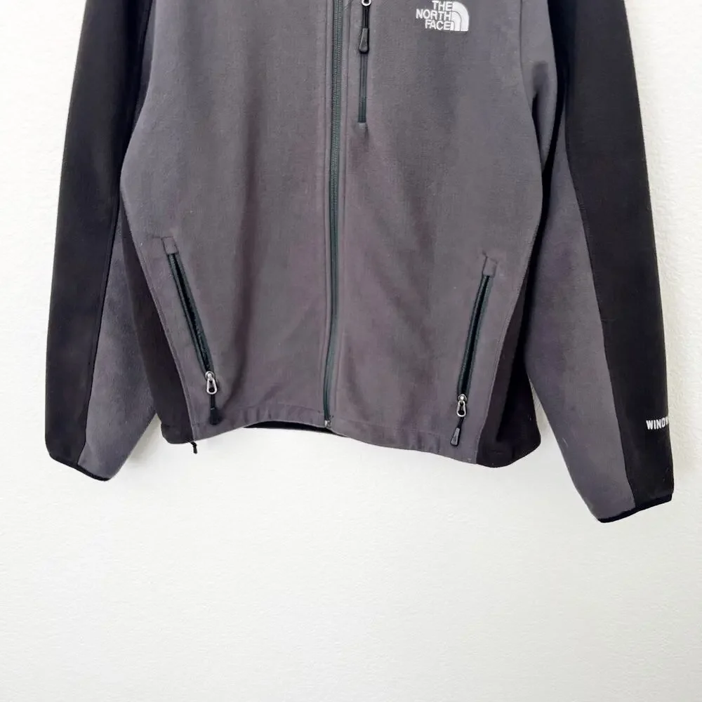 [The North Face] Gray Black Full Zip Apex Fleece Softshell Jacket Size Medium M